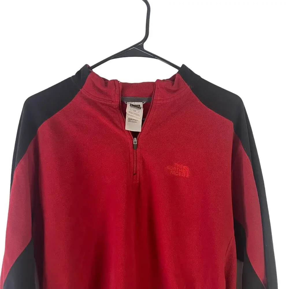 The North Face Men's Size Large Red Black 1/2 Zip Tka 100 Pullover‎ Sweater